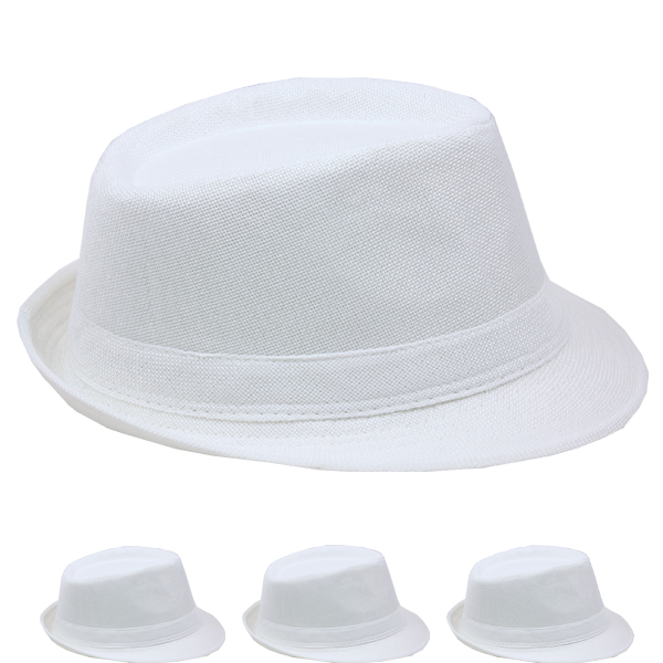 Beach Party White ADULT Trilby Fedora Hat