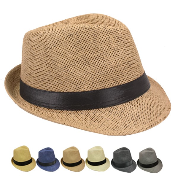 Toyo Straw Trilby Fedora Hat Set - Mix Colors