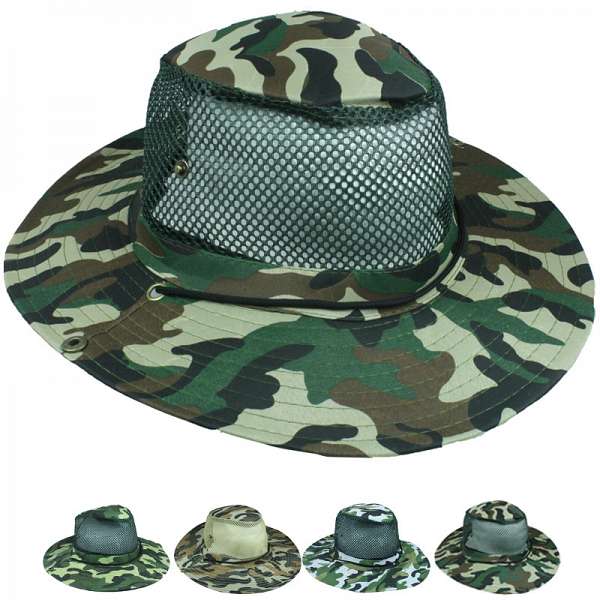 Men's Hiking ARMY Camouflage Mesh Boonie Hat