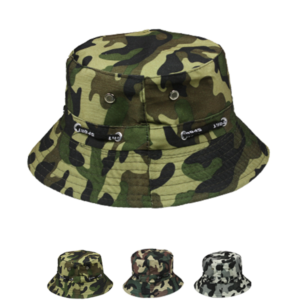 Men's Camouflage Pattern Cotton Bucket HAT