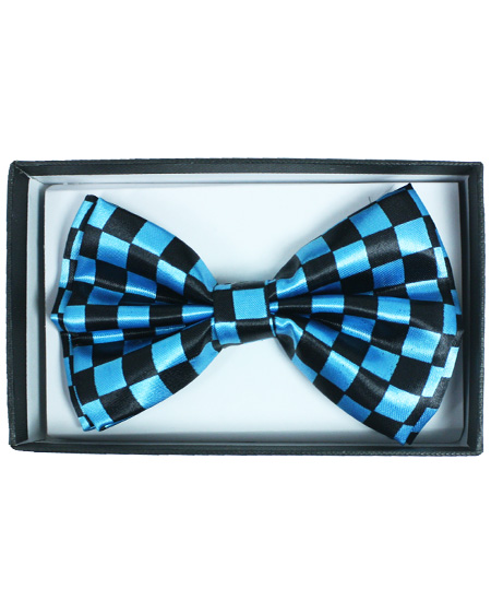 Checkered Blue Bowtie