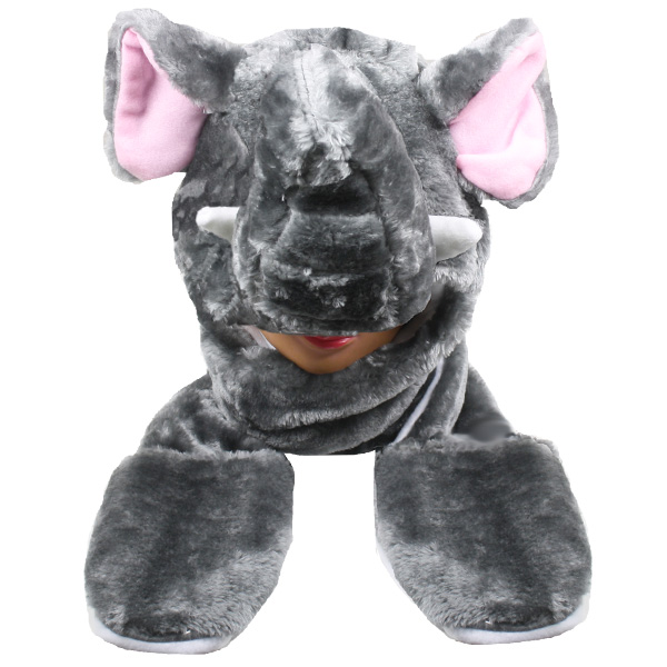 Elephant Plush HAT with Paw Mittens