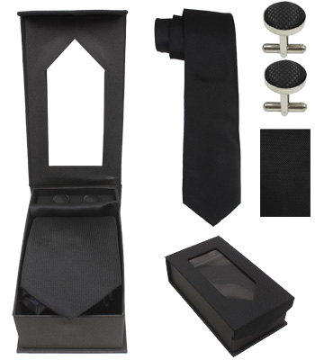 Plain Black TIE Set