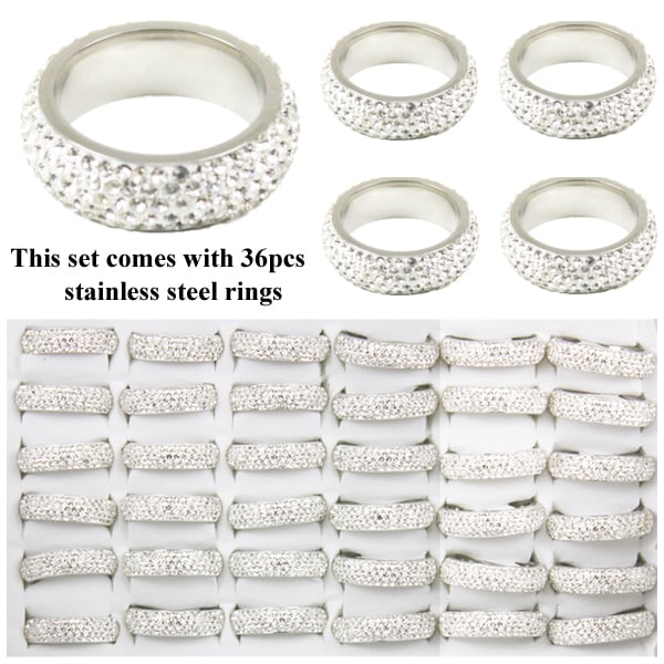 Stainless Steel RINGS - 36 Pcs