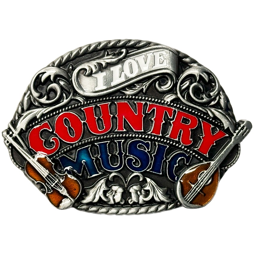 I Love Country MUSIC Belt Buckle