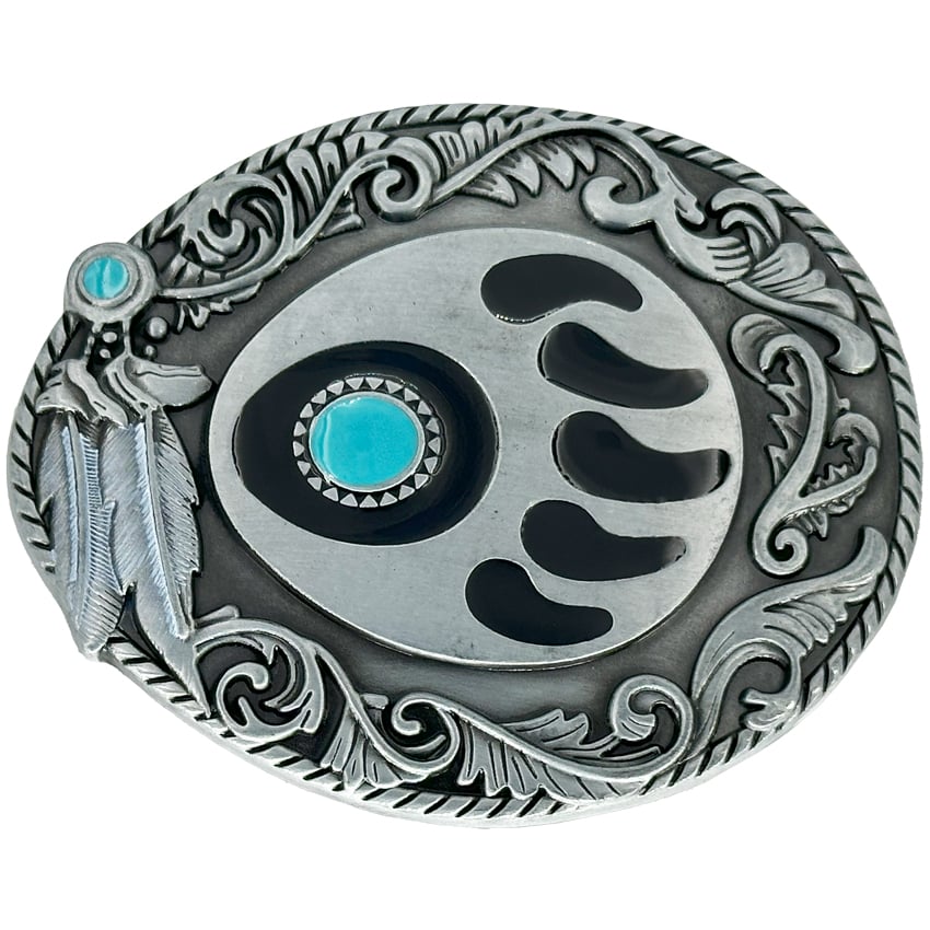 Native American BELT Buckle - Bear Claw Design