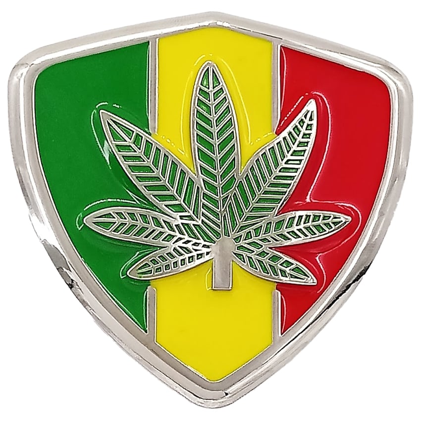 Jamaica Flag Marijuana Leaf BELT Buckle