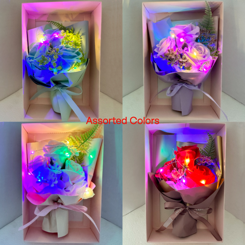 LED Light up Scented Valentine Roses - Assorted Colors