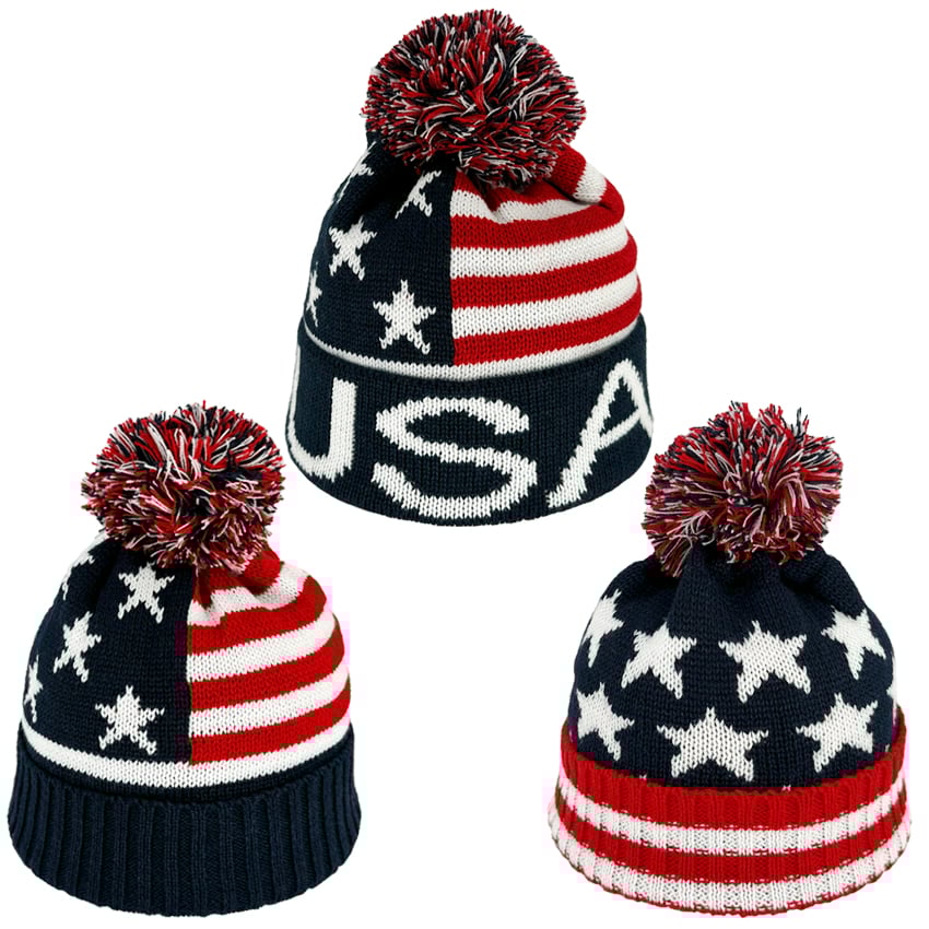 WINTER HATS - USA Flag Design Knit HATS