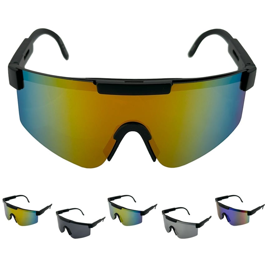 POLARIZED Oversized Sports SUNGLASSES with Black Frame for Men and Women - Assorted | UV 400