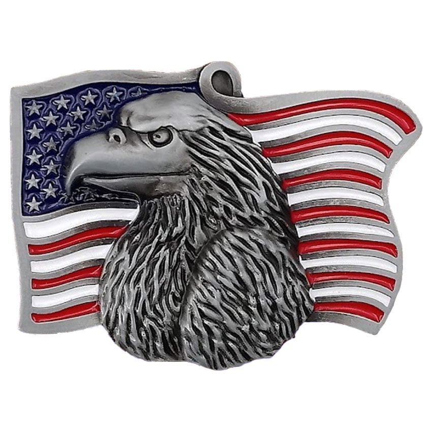 Patriotic USA Flag EAGLE Belt Buckle