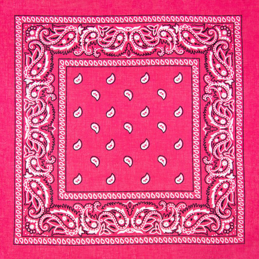 Pink Paisley Print Polyester BANDANAs