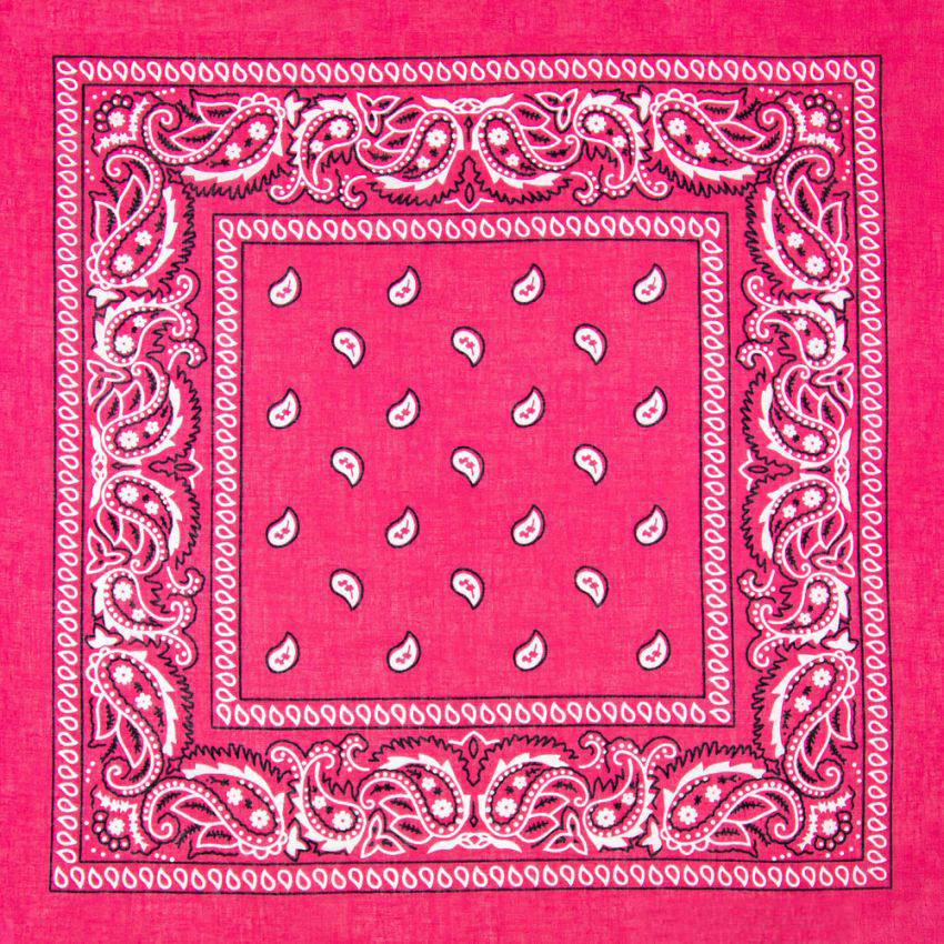 Pink Paisley Print Polyester Bandanas