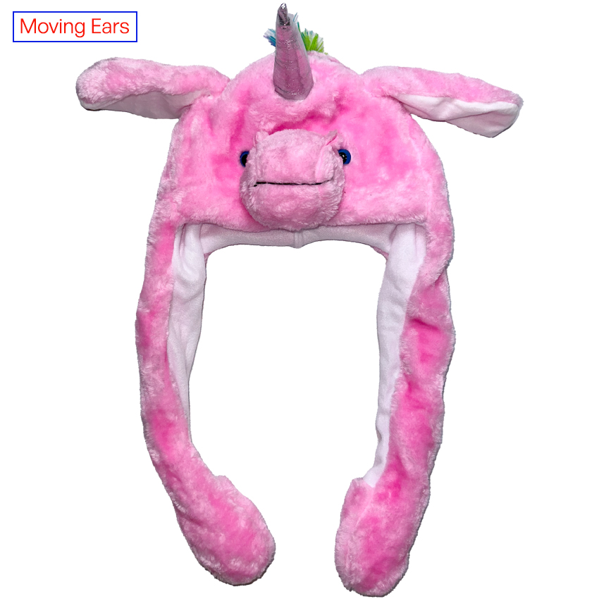 Pink Unicorn Hat with Moving Ears