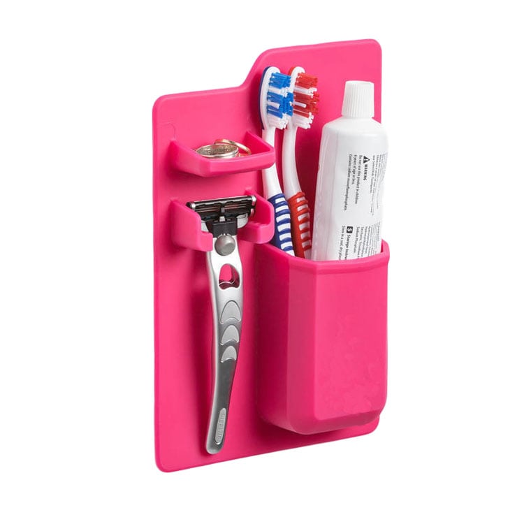 Pink Mighty Silicone Holder for Toothbrush and Small Bathroom Items