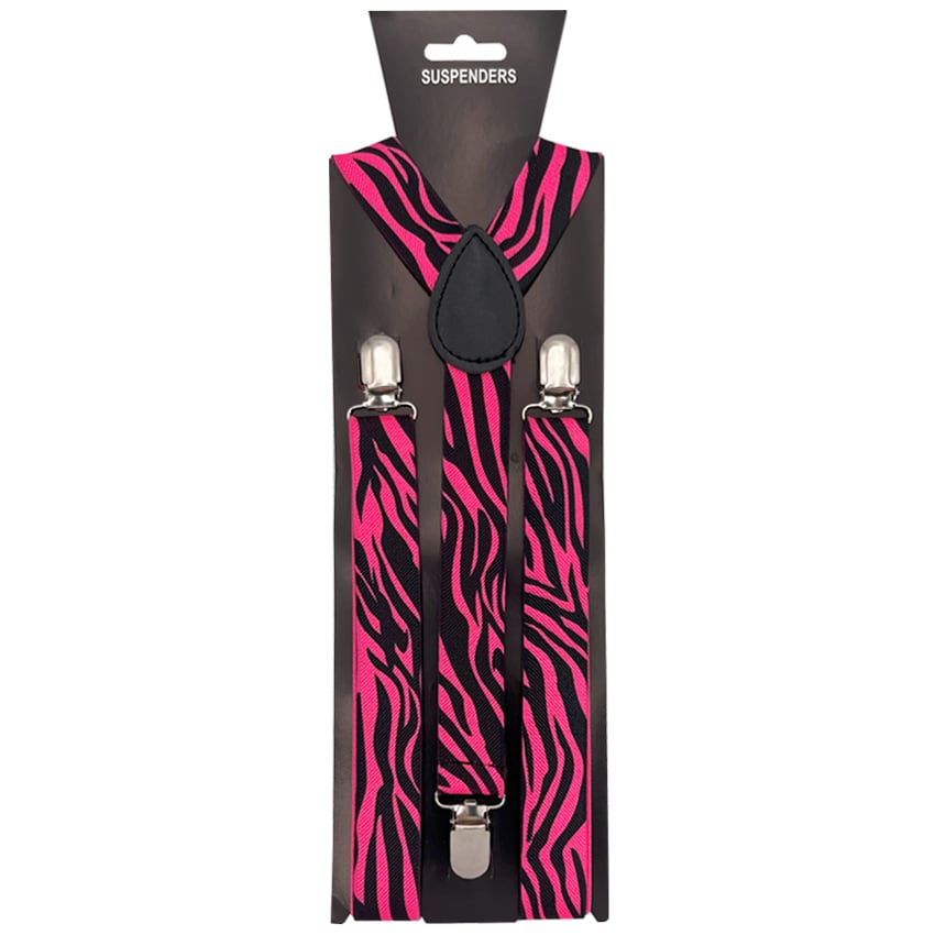 Suspender with Pink Zebra Pattern