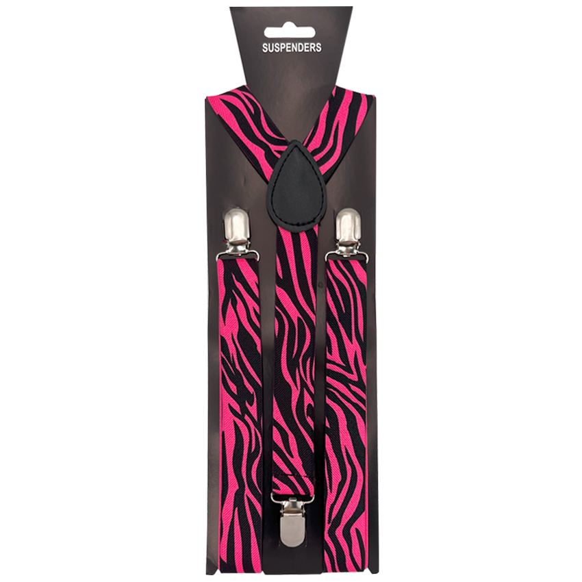 SUSPENDER with Pink Zebra Pattern