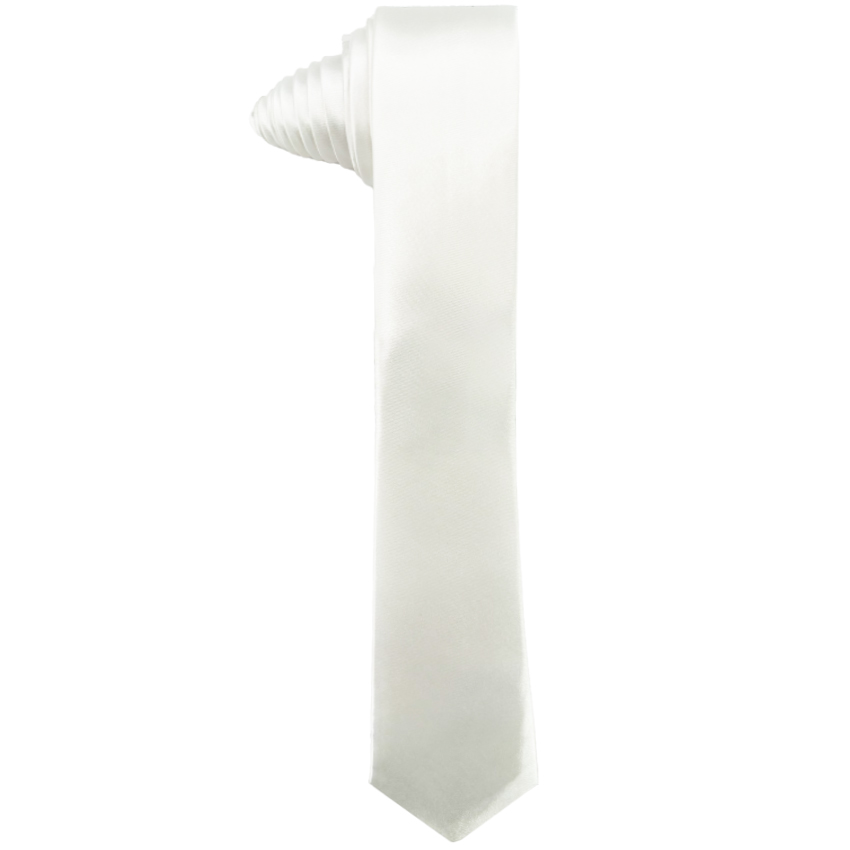 Plain White Slim TIE