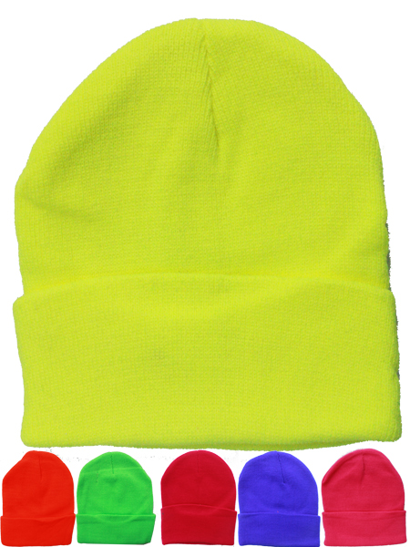 Unisex Plain Mix Neon Color BEANIE Hat