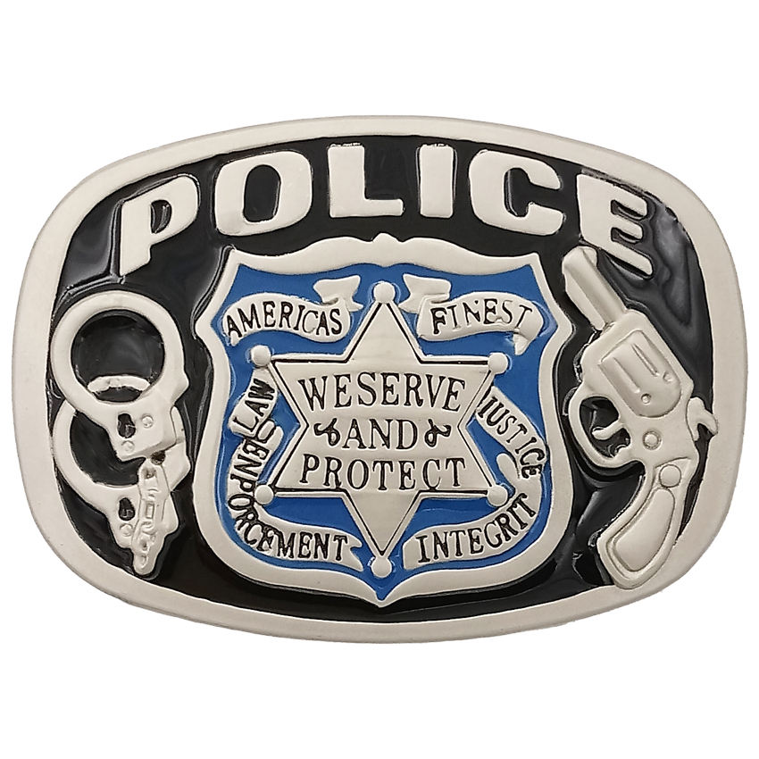 Police BELT BUCKLE - Gun & Handcuffs Design