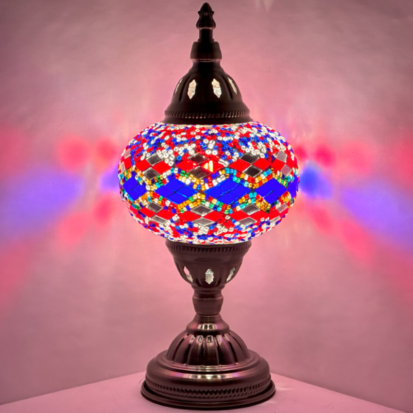 Purple Blue Diamonds Turkish LAMPs - Without Bulb