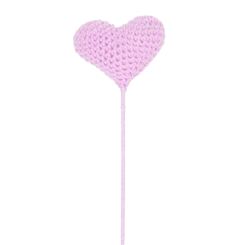 Crochet Heart Shape FLOWERS for Valentine Bouquets - Royalty Purple
