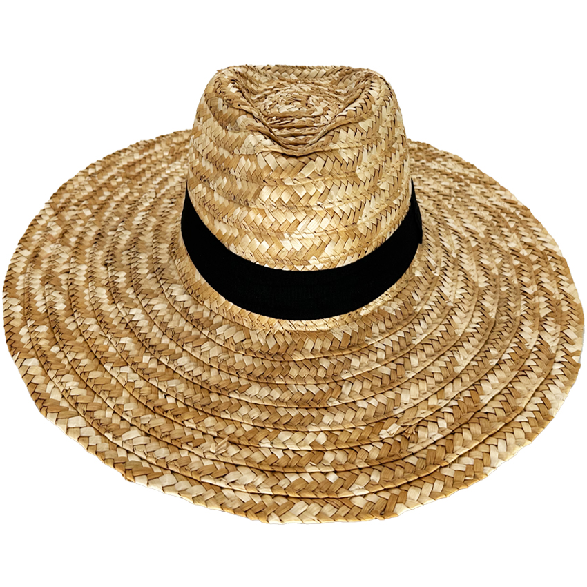 Men's Summer HAT with Black Band - Quality STRAW 