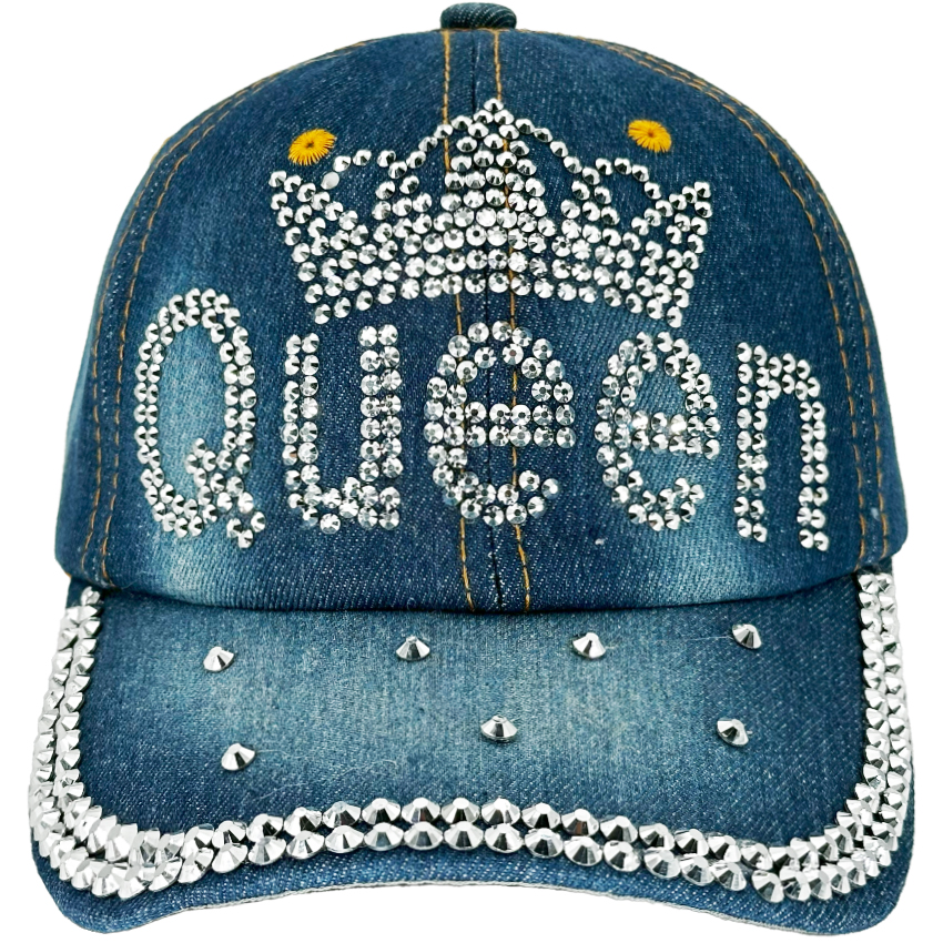 QUEEN design Rhinestone CAPS for Women