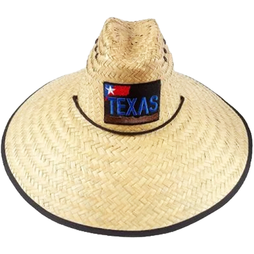 Raffia STRAW Summer HAT for Men - Texas Embroidered Wide Brim Sun HAT