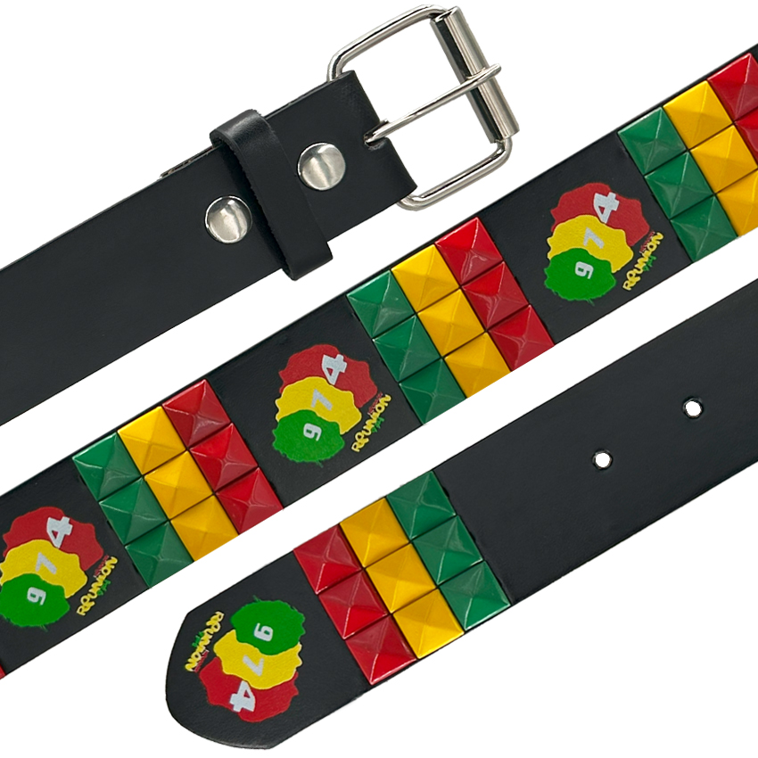 Studded BELTs Rasta Printed 