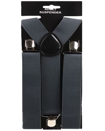 Grey 1.5 Inch Wide Suspenders