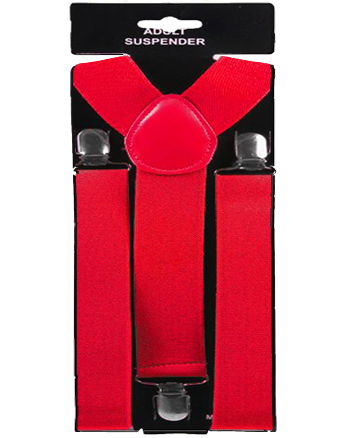 Red 1.5 Inch Wide SUSPENDERS