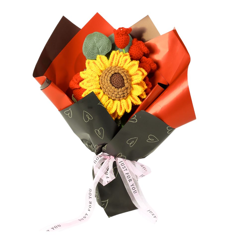 Crochet Sunflowers and Roses MOTHER's DAY Bouquets