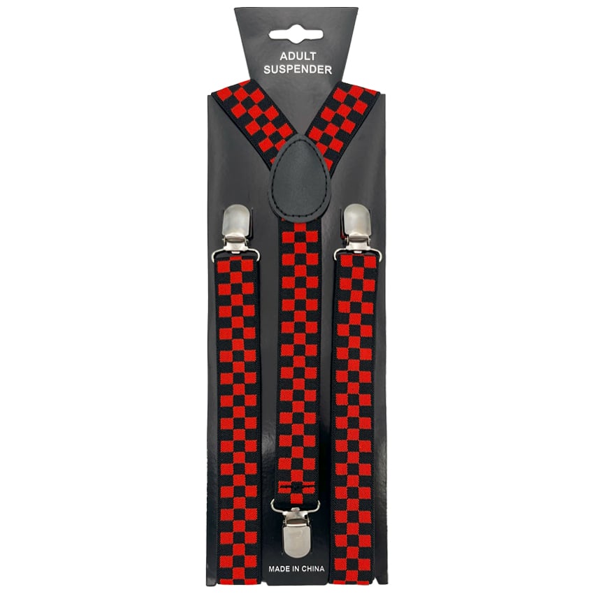 Red Checkered Suspender