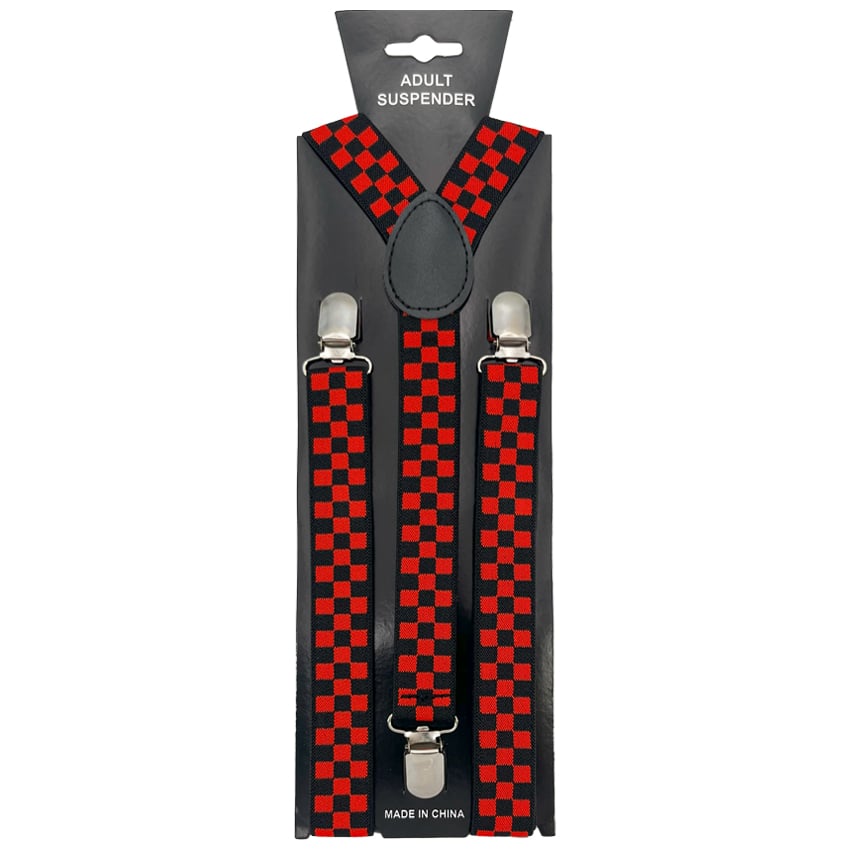 Red Checkered SUSPENDER