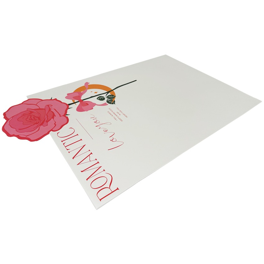 Red Rose Design on White Wrap Papers for VALENTINE Bouquets - 10 pcs in Set