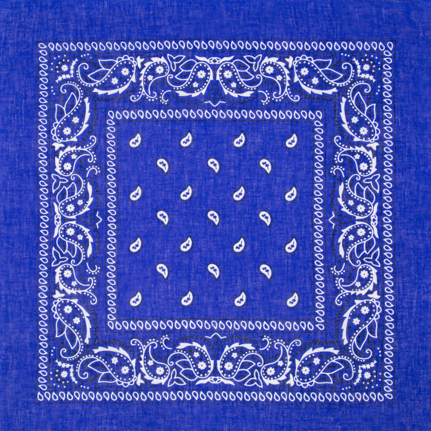 Royal Blue Paisley Print Polyester Bandanas