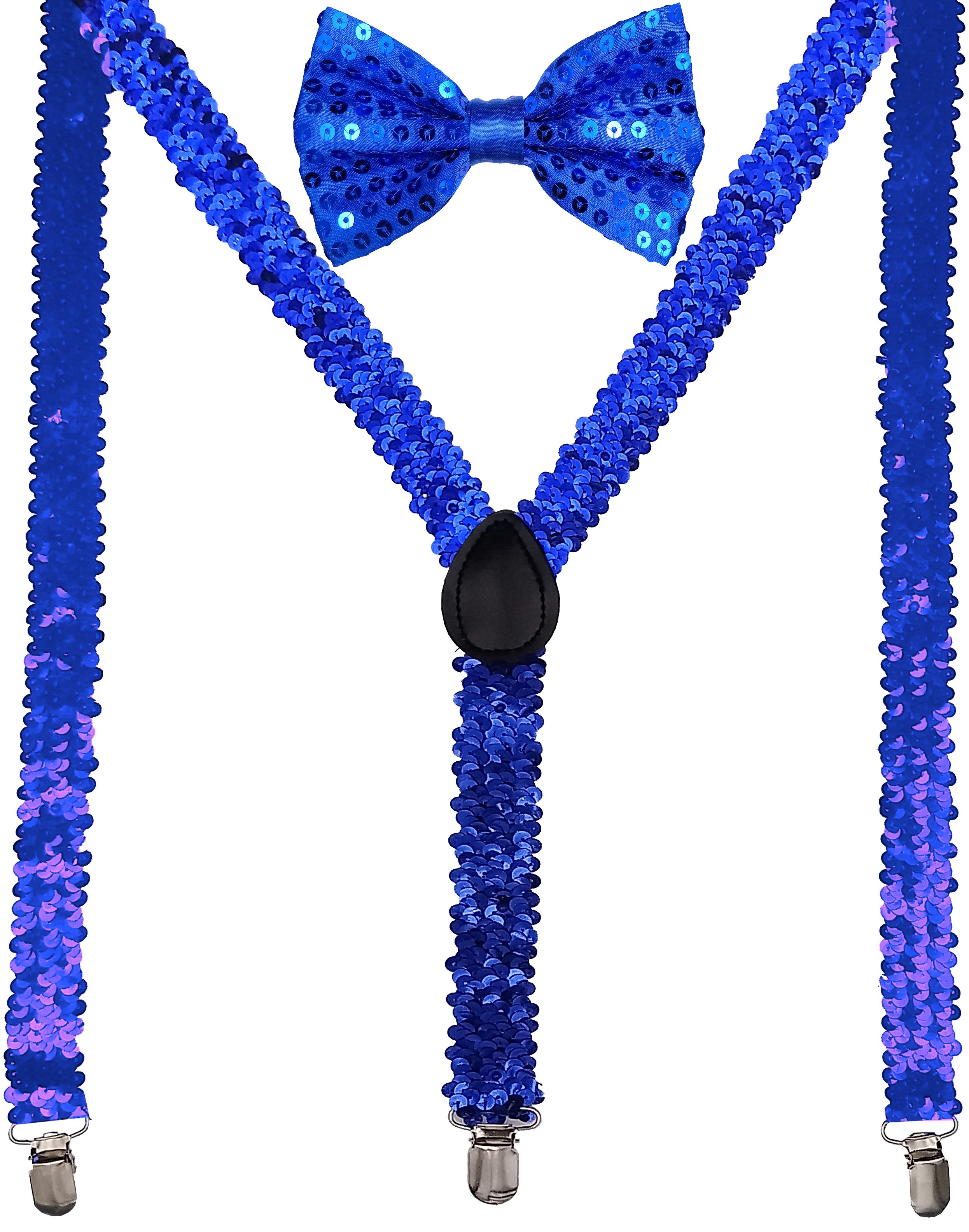 Blue Sequin AB Suspenders Set