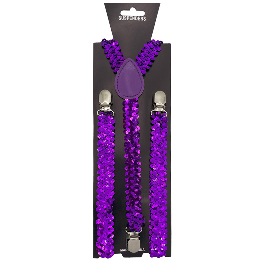 Sequin Purple SUSPENDER