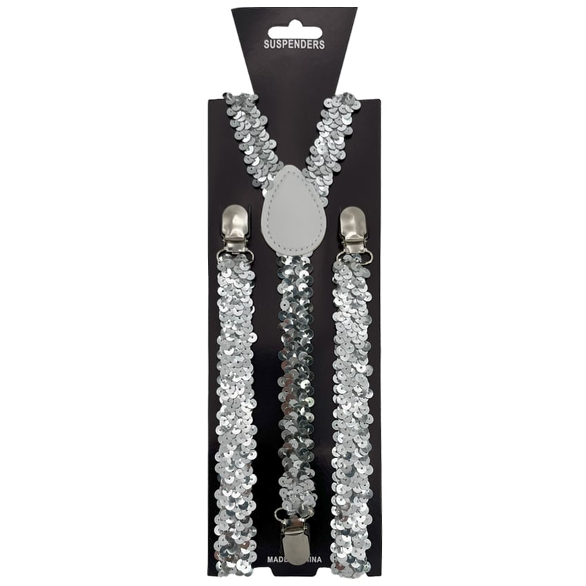 Sequin Silver SUSPENDER