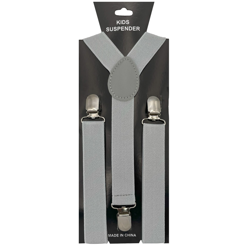 Silver Grey Kid SUSPENDERS