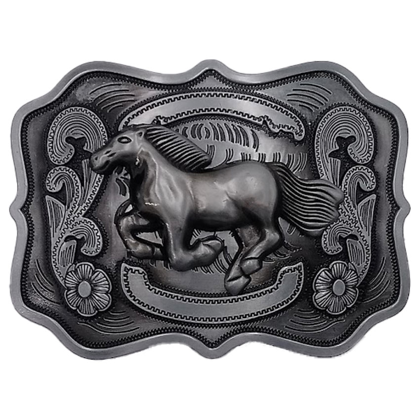 Running Horse BELT BUCKLEs in Silver