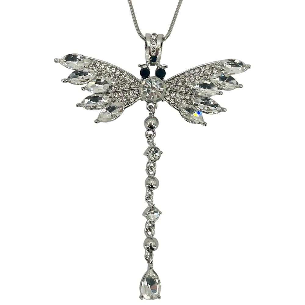 Silver Twilight Sparkle Rhinestone Dragonfly PENDANT Necklaces