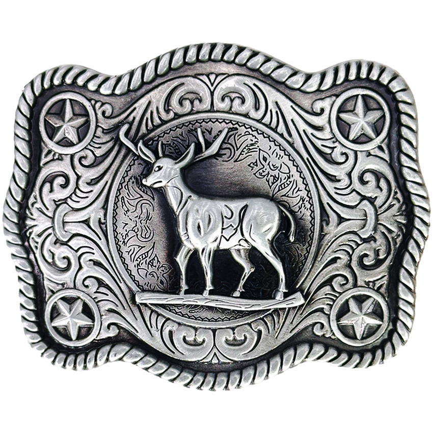 Western Deer BELT BUCKLEs Silver Design