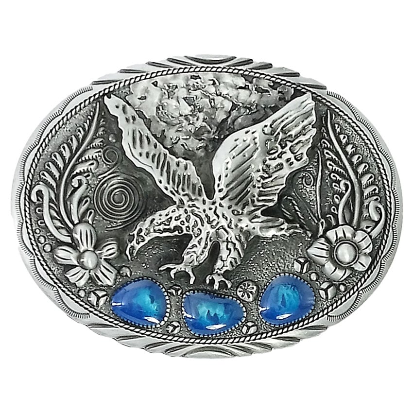 Stone-Embellished EAGLE Belt Buckle