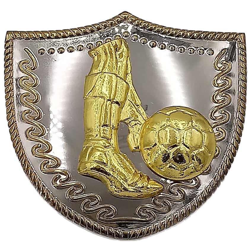 Golden SOCCER Design on Silver Buckle