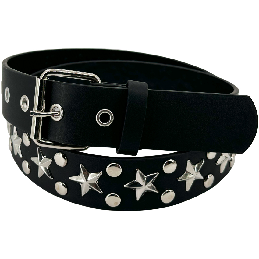 Black Studded BELTs with Star Punk Rock BELT Design