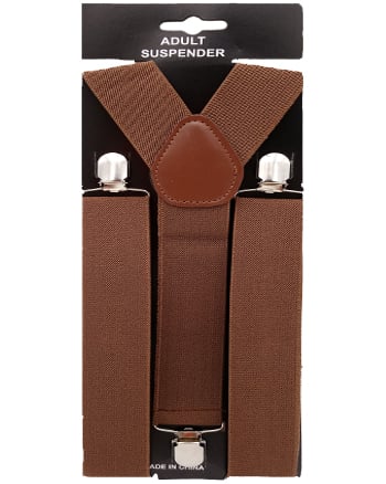 Elegant Brown 1.5 Inch Wide Suspenders 