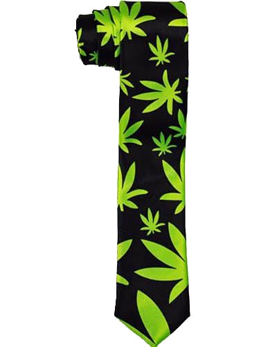 Marijuana Patterned Slim TIE