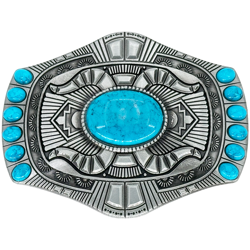 Turquoise Beaded Authentic WESTERN Belt Buckle